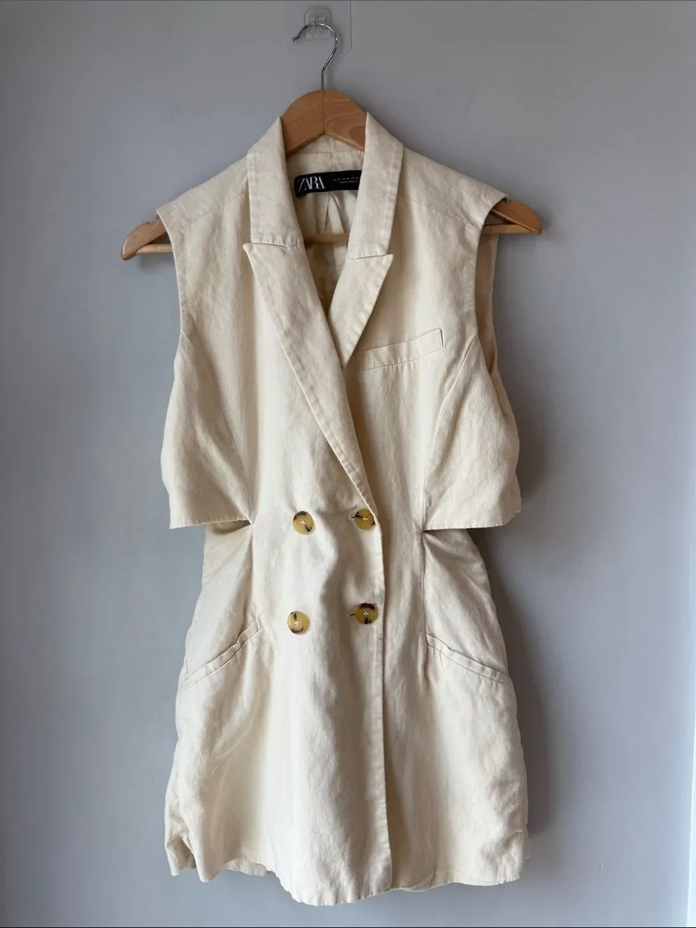 Zara Linen Cotton Romper Short Jumpsuit